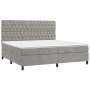 Cama box spring colchón y LED terciopelo gris claro 200x200 cm de vidaXL, Camas y somieres - Ref: Foro24-3136323, Precio: 656...