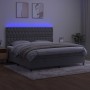 Cama box spring colchón y LED terciopelo gris claro 200x200 cm de vidaXL, Camas y somieres - Ref: Foro24-3136323, Precio: 656...