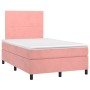 Cama box spring colchón y LED terciopelo rosa 120x200 cm de vidaXL, Camas y somieres - Ref: Foro24-3135998, Precio: 421,31 €,...