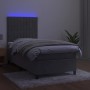 Cama box spring colchón y LED terciopelo gris claro 90x190 cm de vidaXL, Camas y somieres - Ref: Foro24-3136215, Precio: 313,...