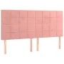 Cama box spring colchón y LED terciopelo rosa 200x200 cm de vidaXL, Camas y somieres - Ref: Foro24-3136148, Precio: 608,38 €,...