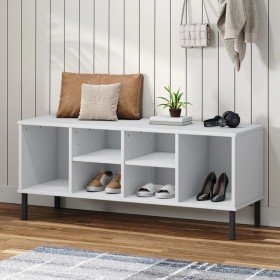 Zapatero con patas metal OSLO madera maciza blanco 106x35x45 cm en Zapateros y organizadores de calzado | Comprar online en Foru