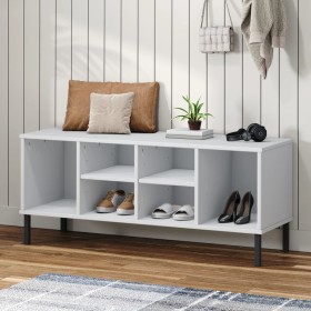 Zapatero con patas metal OSLO madera maciza blanco 106x35x45 cm en Zapateros y organizadores de calzado | Comprar online en Foru