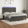 Cama box spring colchón y LED terciopelo gris oscuro 180x200 cm de vidaXL, Camas y somieres - Ref: Foro24-3136318, Precio: 60...