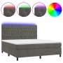 Cama box spring colchón y LED terciopelo gris oscuro 180x200 cm de vidaXL, Camas y somieres - Ref: Foro24-3136318, Precio: 60...