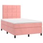 Cama box spring colchón y LED terciopelo rosa 120x200 cm de vidaXL, Camas y somieres - Ref: Foro24-3136118, Precio: 438,46 €,...