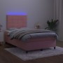 Cama box spring colchón y LED terciopelo rosa 120x200 cm de vidaXL, Camas y somieres - Ref: Foro24-3136118, Precio: 438,46 €,...