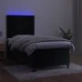 Cama box spring colchón y LED terciopelo negro 90x190 cm de vidaXL, Camas y somieres - Ref: Foro24-3136217, Precio: 315,75 €,...
