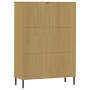 Librería patas de metal OSLO madera maciza marrón 90x35x128,5cm en Librerías y estanterías | Comprar online en Foru.es