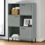 Librería patas de metal OSLO madera maciza gris 90x35x128,5cm en Librerías y estanterías | Comprar online en Foru.es