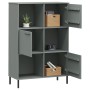 Librería patas de metal OSLO madera maciza gris 90x35x128,5cm en Librerías y estanterías | Comprar online en Foru.es