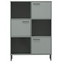 Librería patas de metal OSLO madera maciza gris 90x35x128,5cm en Librerías y estanterías | Comprar online en Foru.es