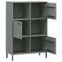 Librería patas de metal OSLO madera maciza gris 90x35x128,5cm en Librerías y estanterías | Comprar online en Foru.es
