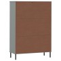 Librería patas de metal OSLO madera maciza gris 90x35x128,5cm en Librerías y estanterías | Comprar online en Foru.es