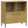 Librería patas de metal OSLO madera maciza marrón 90x35x90,5 cm en Librerías y estanterías | Comprar online en Foru.es