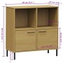 Librería patas de metal OSLO madera maciza marrón 90x35x90,5 cm en Librerías y estanterías | Comprar online en Foru.es