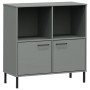 Librería patas de metal OSLO madera maciza gris 90x35x90,5 cm en Librerías y estanterías | Comprar online en Foru.es