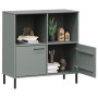 Librería patas de metal OSLO madera maciza gris 90x35x90,5 cm en Librerías y estanterías | Comprar online en Foru.es
