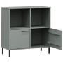 Librería patas de metal OSLO madera maciza gris 90x35x90,5 cm en Librerías y estanterías | Comprar online en Foru.es