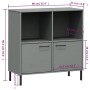 Librería patas de metal OSLO madera maciza gris 90x35x90,5 cm en Librerías y estanterías | Comprar online en Foru.es