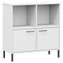 Librería patas de metal OSLO madera maciza blanco 90x35x90,5 cm en Librerías y estanterías | Comprar online en Foru.es