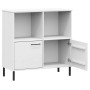 Librería patas de metal OSLO madera maciza blanco 90x35x90,5 cm en Librerías y estanterías | Comprar online en Foru.es