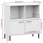 Librería patas de metal OSLO madera maciza blanco 90x35x90,5 cm en Librerías y estanterías | Comprar online en Foru.es