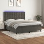 Cama box spring colchón y LED terciopelo gris oscuro 180x200 cm de vidaXL, Camas y somieres - Ref: Foro24-3136378, Precio: 57...