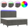 Cama box spring colchón y LED terciopelo gris oscuro 180x200 cm de vidaXL, Camas y somieres - Ref: Foro24-3136378, Precio: 57...