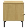 Mueble de TV con patas de metal OSLO madera maciza pino marrón en Muebles TV | Comprar online en Foru.es