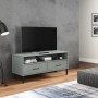Mueble de TV con patas de metal OSLO madera maciza pino gris en Muebles TV | Comprar online en Foru.es