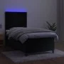 Cama box spring colchón y LED terciopelo negro 100x200 cm de vidaXL, Camas y somieres - Ref: Foro24-3135989, Precio: 340,98 €...