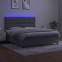 Cama box spring colchón y LED terciopelo gris claro 180x200 cm de vidaXL, Camas y somieres - Ref: Foro24-3136317, Precio: 618...