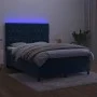 Cama box spring colchón y LED terciopelo azul oscuro 140x200 cm de vidaXL, Camas y somieres - Ref: Foro24-3136309, Precio: 50...
