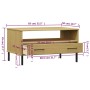 Mesa de centro patas metal OSLO madera maciza marrón 85x50x45cm en Mesas de centro | Comprar online en Foru.es
