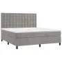 Boxspringbett mit Matratze und hellgrauem LED-Samt 180x200 cm von vidaXL, Betten und Lattenroste - Ref: Foro24-3136377, Preis...