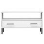 Mesa de centro patas metal OSLO madera maciza blanco 85x50x45cm en Mesas de centro | Comprar online en Foru.es