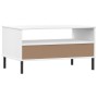 Mesa de centro patas metal OSLO madera maciza blanco 85x50x45cm en Mesas de centro | Comprar online en Foru.es