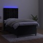 Cama box spring colchón y LED terciopelo negro 100x200 cm de vidaXL, Camas y somieres - Ref: Foro24-3136349, Precio: 333,19 €...