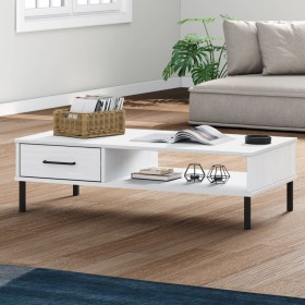 Mesa de centro patas de metal OSLO madera maciza pino blanco en Mesas de centro | Comprar online en Foru.es