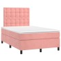 Cama box spring colchón y LED terciopelo rosa 120x200 cm de vidaXL, Camas y somieres - Ref: Foro24-3136358, Precio: 425,11 €,...
