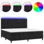 Cama box spring colchón y LED terciopelo negro 200x200 cm de vidaXL, Camas y somieres - Ref: Foro24-3136385, Precio: 628,67 €...