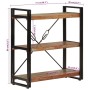Estantería de 3 alturas hierro y madera reciclada 77x30x80cm en Librerías y estanterías | Comprar online en Foru.es