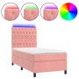 Cama box spring colchón y LED terciopelo rosa 80x200 cm de vidaXL, Camas y somieres - Ref: Foro24-3136274, Precio: 332,86 €, ...