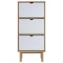 Zapatero con 3 cajones OTTA madera maciza pino marrón blanco en Zapateros y organizadores de calzado | Comprar online en Foru.es