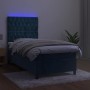 Cama box spring colchón y LED terciopelo azul oscuro 80x200 cm de vidaXL, Camas y somieres - Ref: Foro24-3136273, Precio: 298...