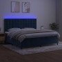 Cama box spring colchón y LED terciopelo azul oscuro 200x200 cm de vidaXL, Camas y somieres - Ref: Foro24-3136387, Precio: 68...