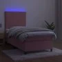 Cama box spring colchón y LED terciopelo rosa 100x200 cm de vidaXL, Camas y somieres - Ref: Foro24-3135992, Precio: 320,26 €,...