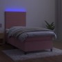 Cama box spring colchón y LED terciopelo rosa 100x200 cm de vidaXL, Camas y somieres - Ref: Foro24-3135992, Precio: 329,85 €,...