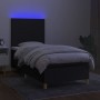 Cama box spring colchón y luces LED tela negro 90x190 cm de vidaXL, Camas y somieres - Ref: Foro24-3135239, Precio: 322,31 €,...